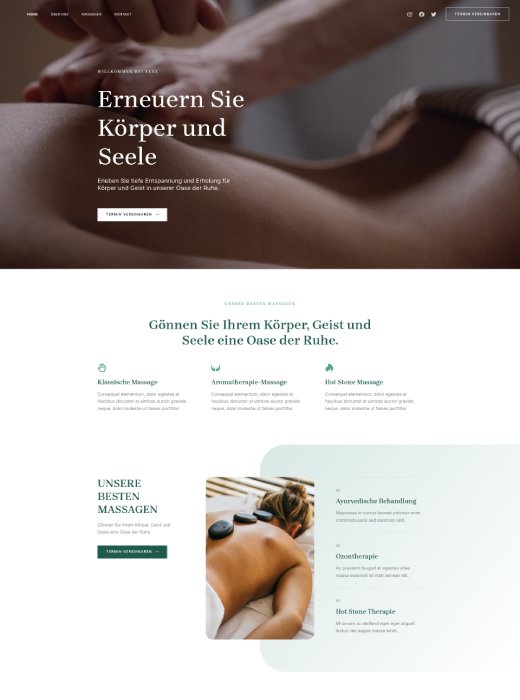 Massage Service Demo Website